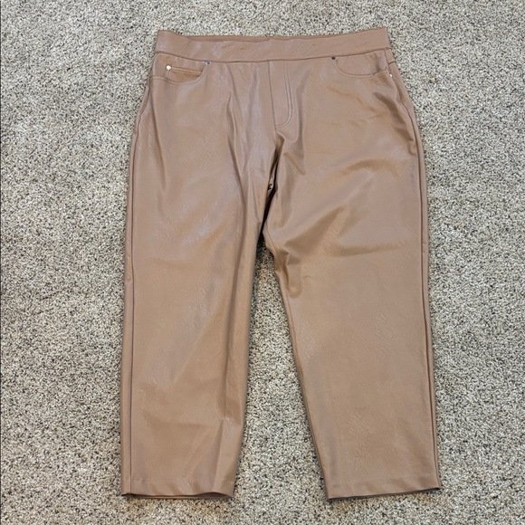 SPANX Tan faux leather Pants - Picture 3 of 14